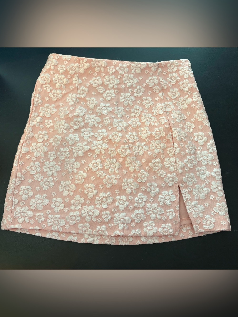 Pink Floral Lace A-Line Skirt